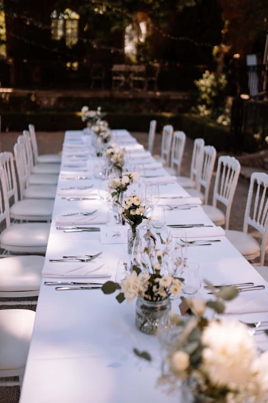 Décoration florale de mariage au Château Colbert