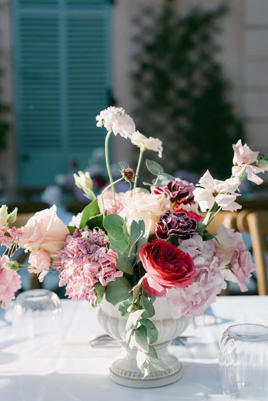 Décoration florale de mariage au Château de Vaucouleurs