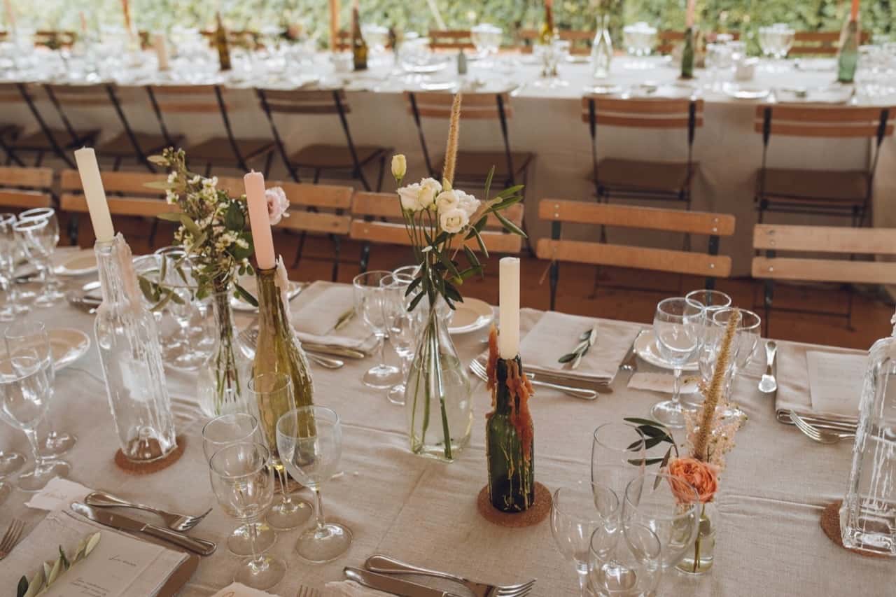 Décoration florale de mariage au Château des Demoiselles