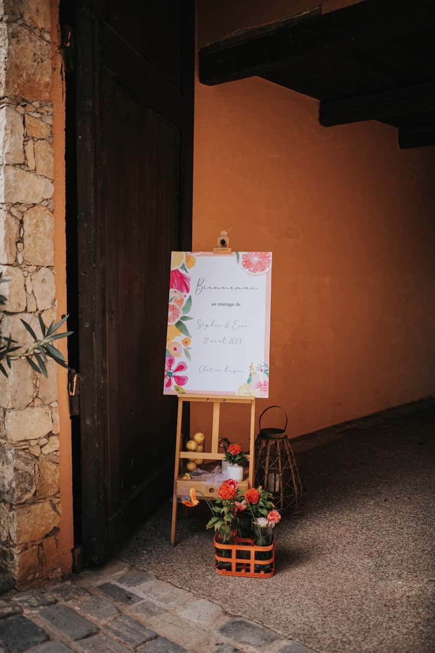 Décoration florale de mariage au Château Rasque
