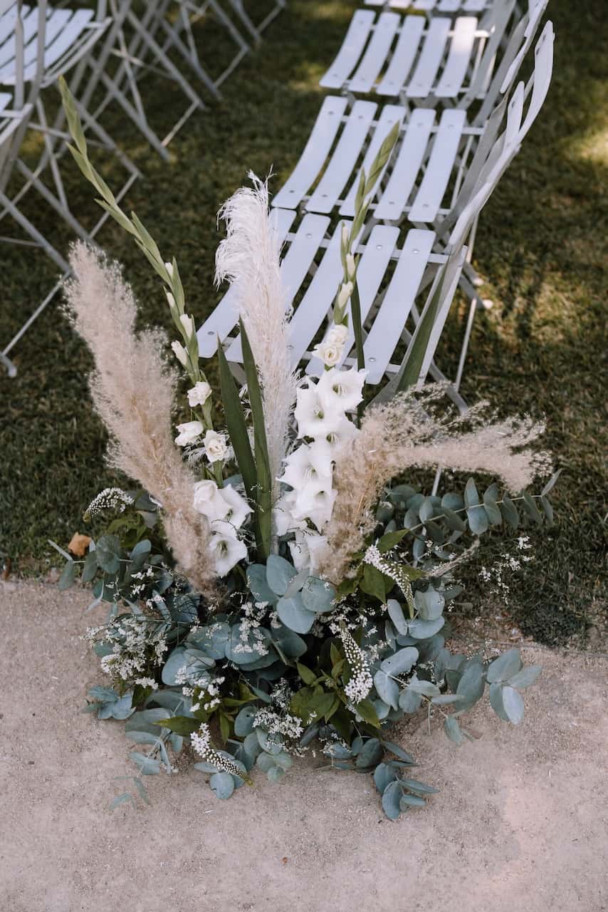 Décoration florale de mariage au Château Colbert