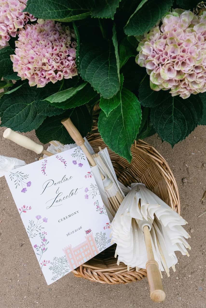 Décoration florale de mariage au Château de Vaucouleurs