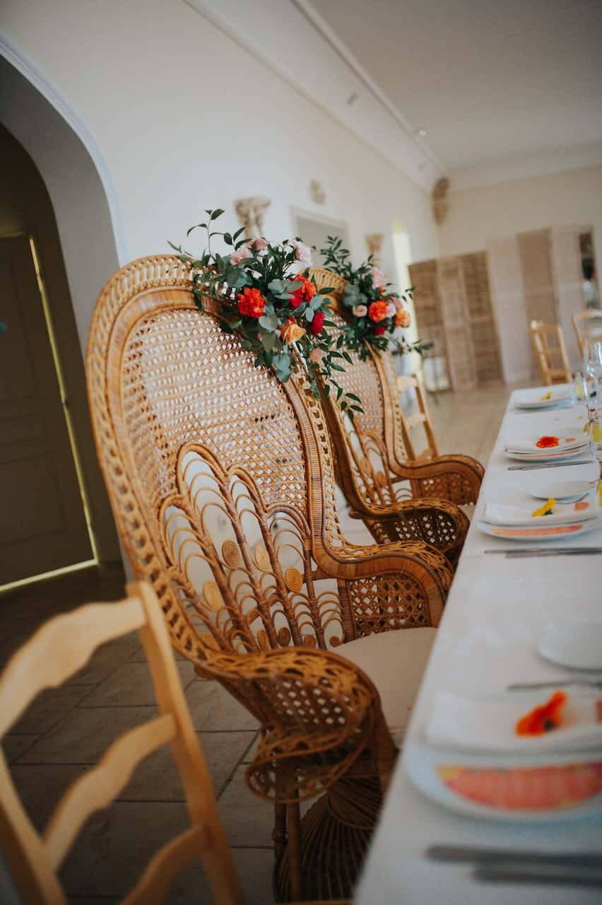 Décoration florale de mariage au Château Rasque